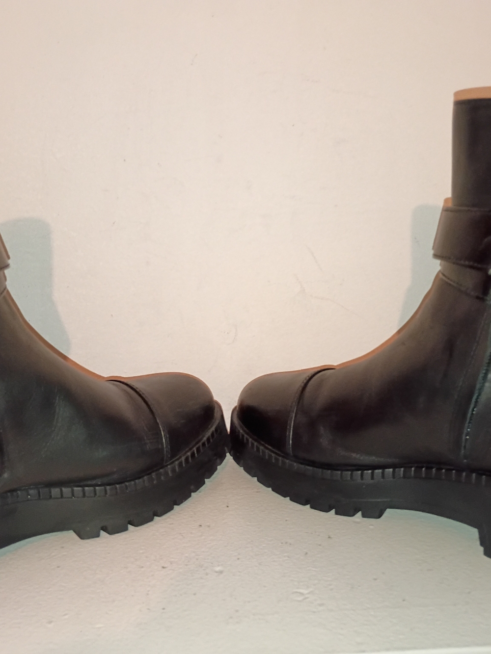 Crown Vintage Black Leather Ankle Boot with Gold Buckle - Picture 8 of 13